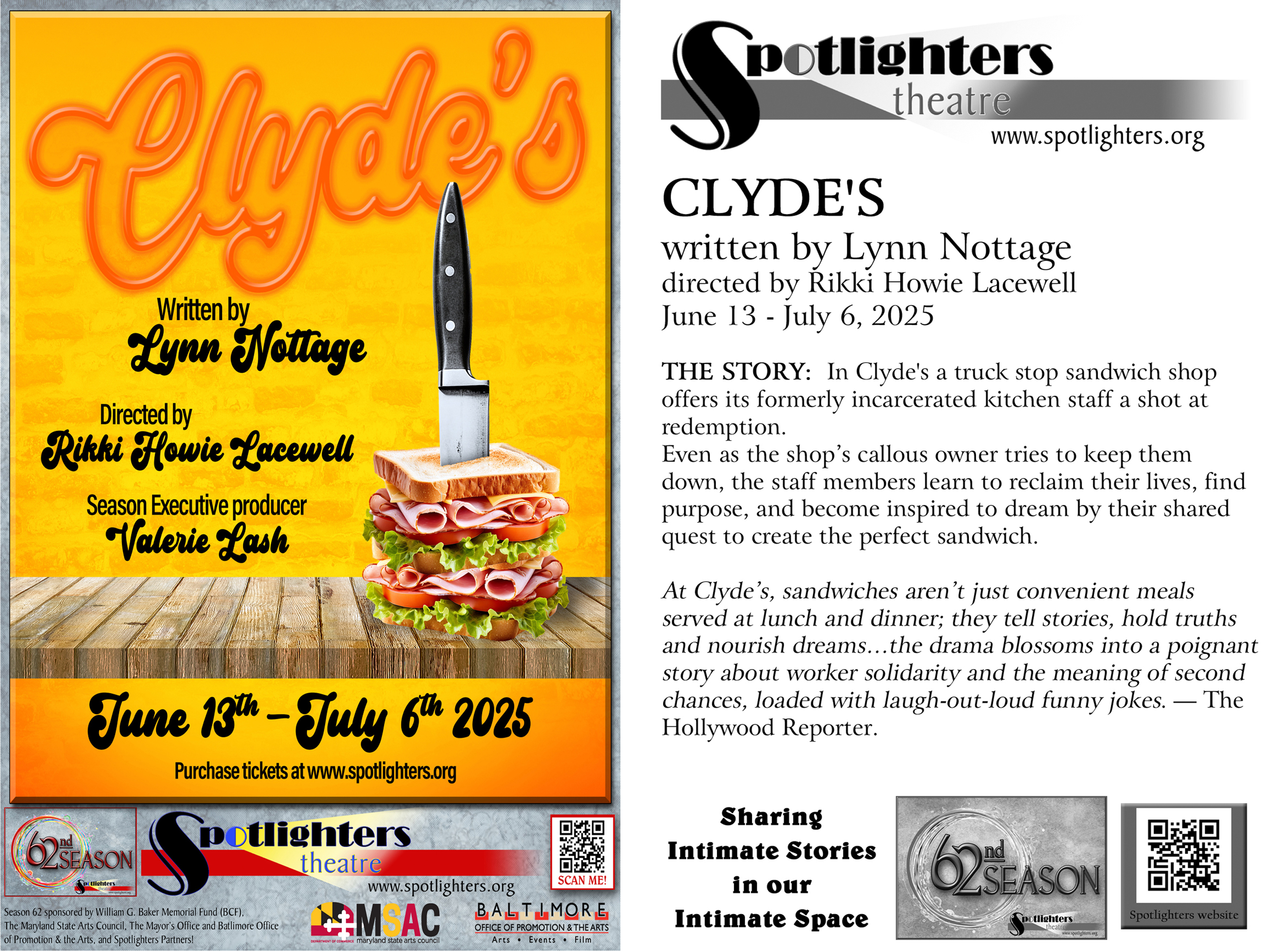 Clyde''''s at Spotlighters Theatre - June 13 - July 6, 2025 www.spotlighters.org/clydes Clyde''''s at Spotlighters Theatre - June 13 - July 6, 2025 www.spotlighters.org/clydes