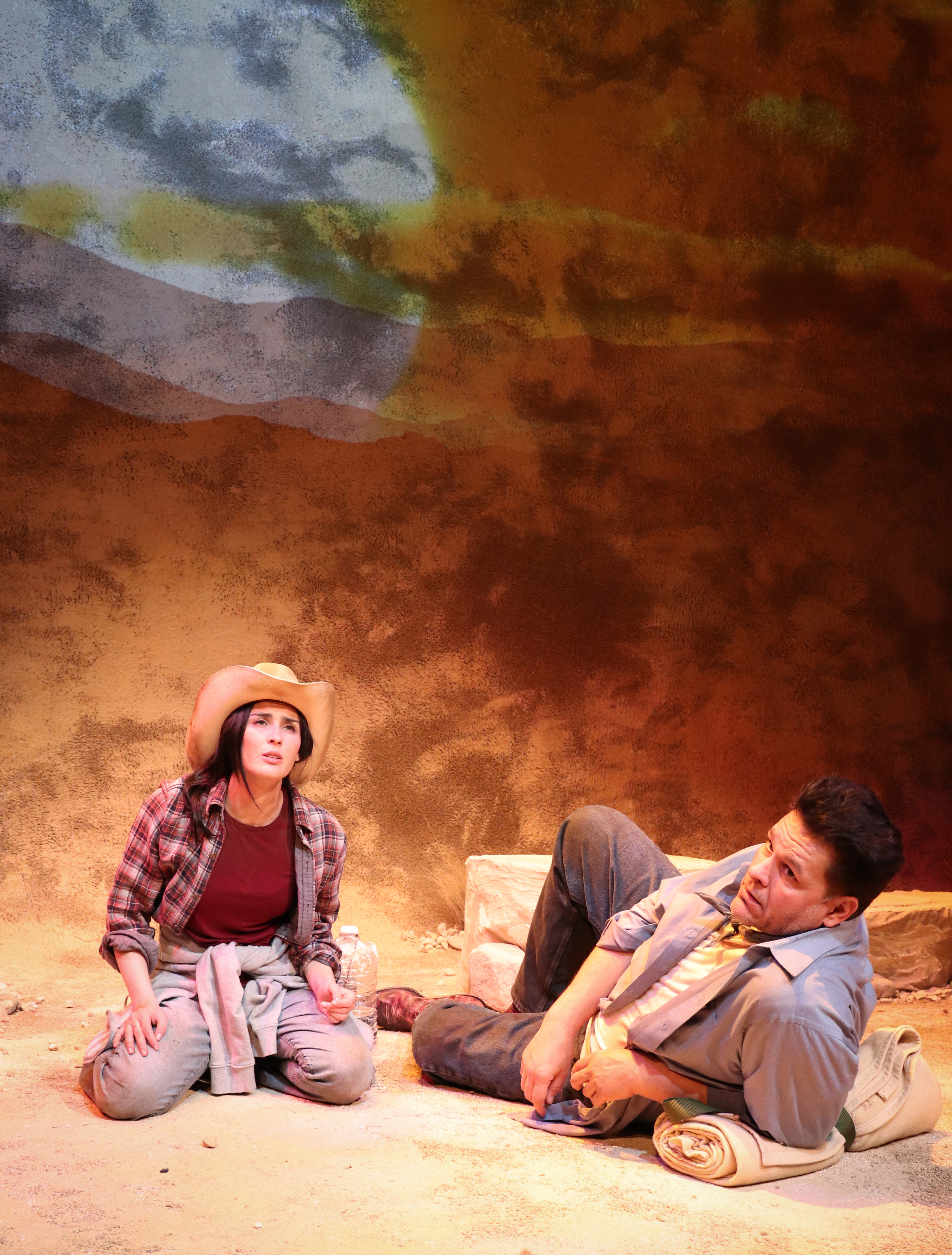 Natalie Llerena and Leandro Cano in a scene from NOWHERE ON THE BORDER. Photo by Brian M. Cole.