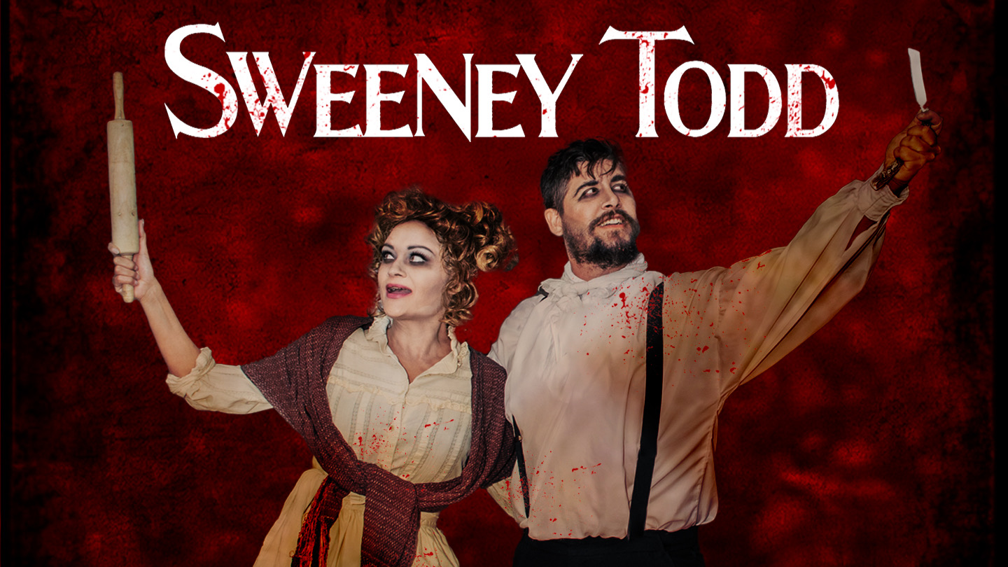 Tania Nelson as mrs. Lovette and Paul Kehler as Sweeney Todd 