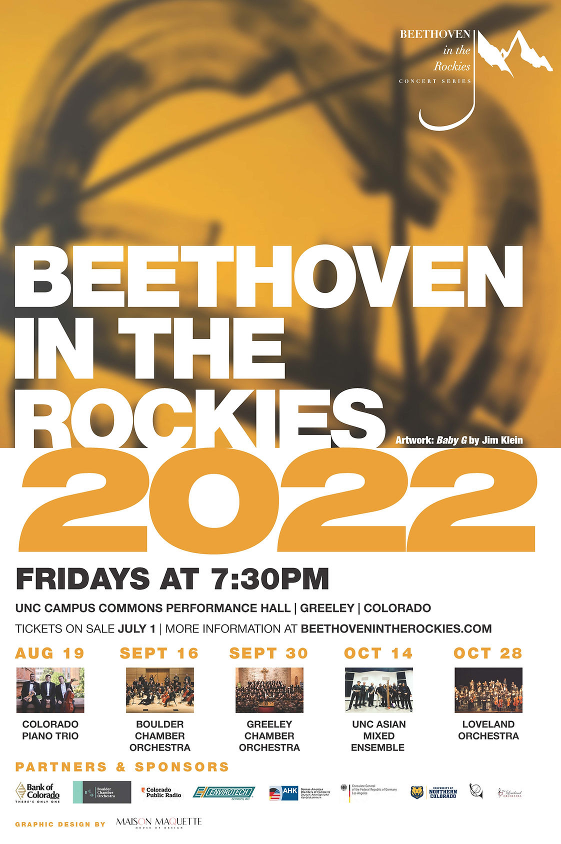 Beethoven in the Rockies: Concert Series (BITR) Official 2022 Poster