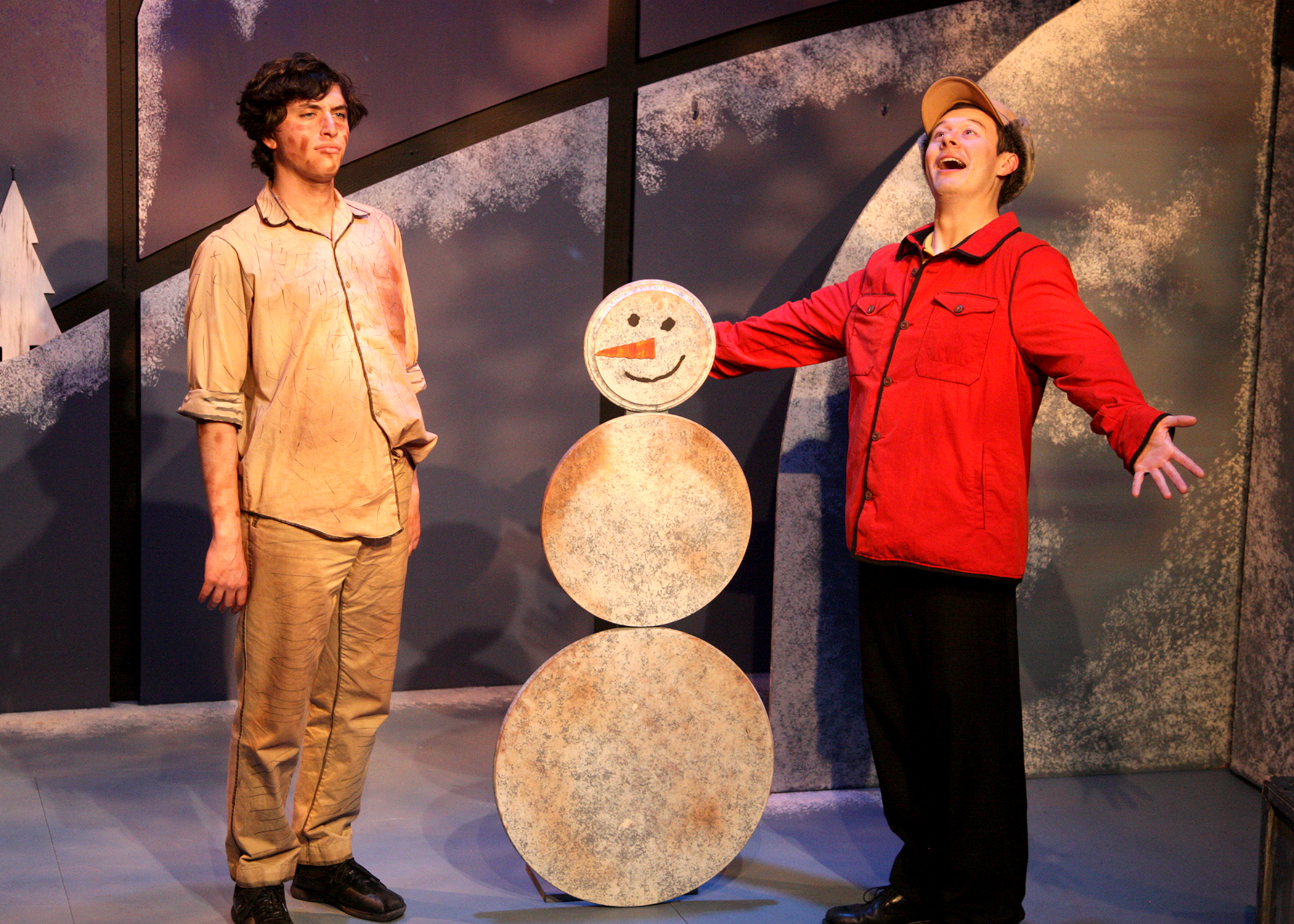 Nathan Shube and Matt Takahashi in the encore presentation of “A Charlie Brown Christmas.” This live version of Charles Schulz’s classic television special adapted by Eric Schaeffer and directed by James Michael McHale will run thru December 19, 2021 on the Fyda-Mar Stage at the Bette Aitken theater arts Center.