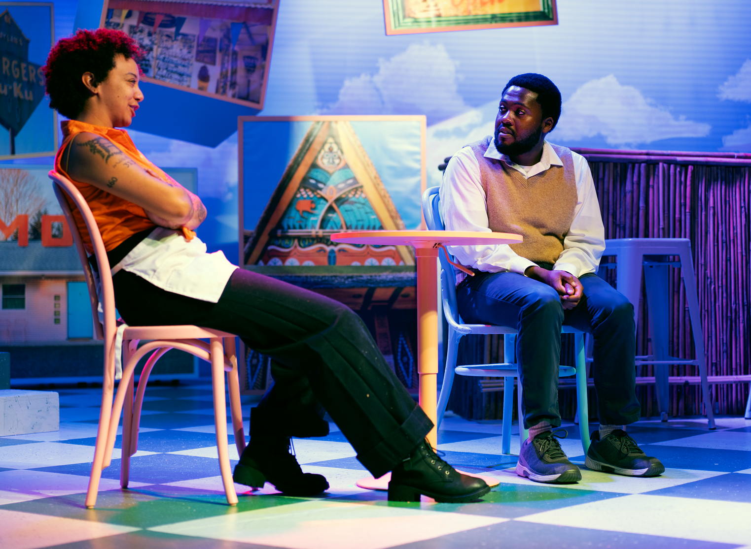 Rosie DeSantis as Corinna and others and John Alexander Hatcher as Kenneth Rosie DeSantis as Corinna and others and John Alexander Hatcher as Kenneth