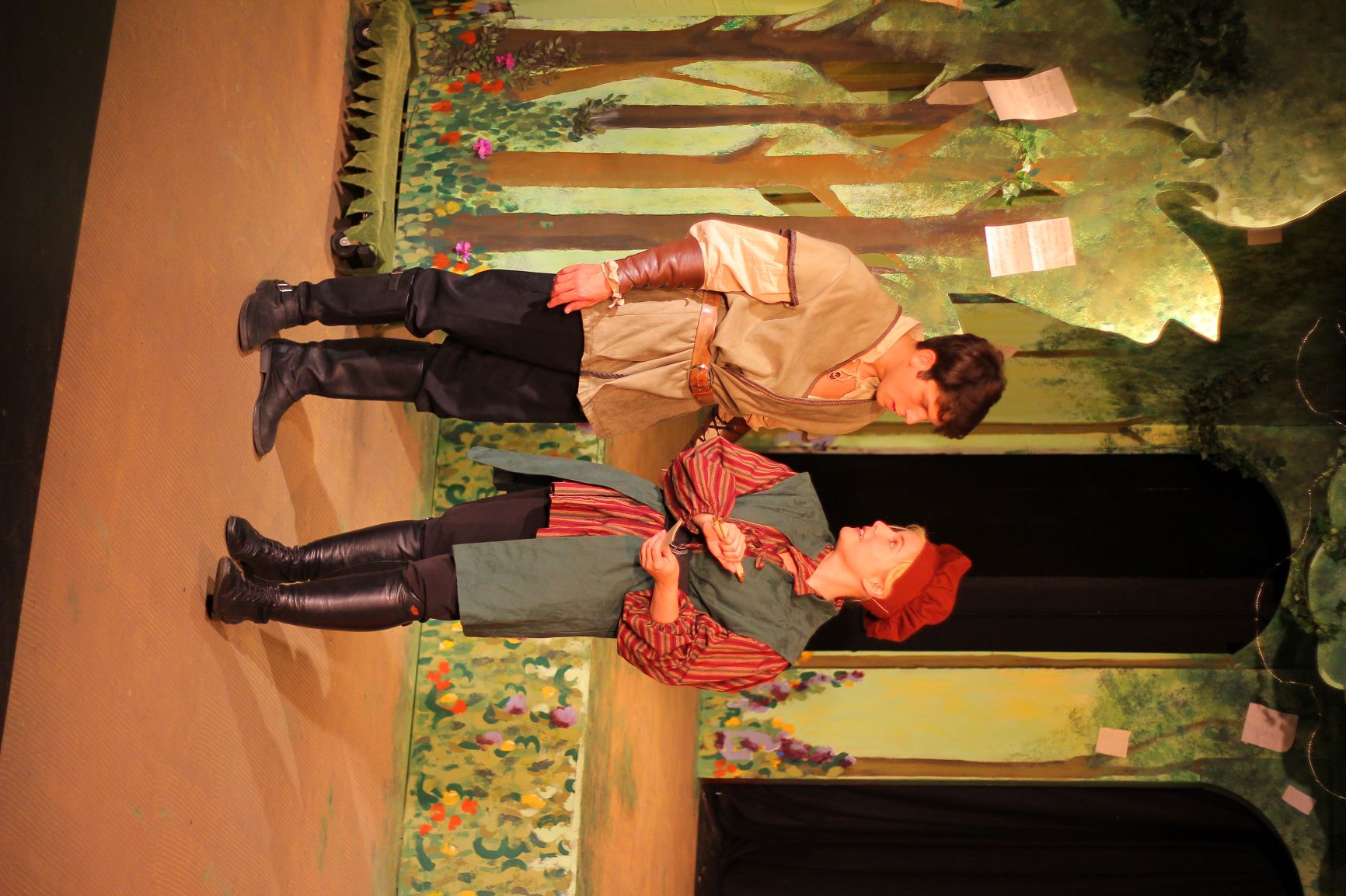 Rosalind (Erin Manker) uses her disguise as a man to teach Orlando (Nick Napoli) a valuable lesson in love.
Photo by Luis Aranda