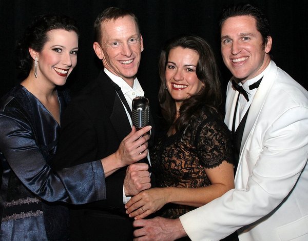 Cast at The Winter Park Playhouse for My Way: A Musical Tribute To Frank Sinatra : Laura Hodos (from left), Kevin Kelly, Melissa Minyard and Christopher Alan Norton perform in 