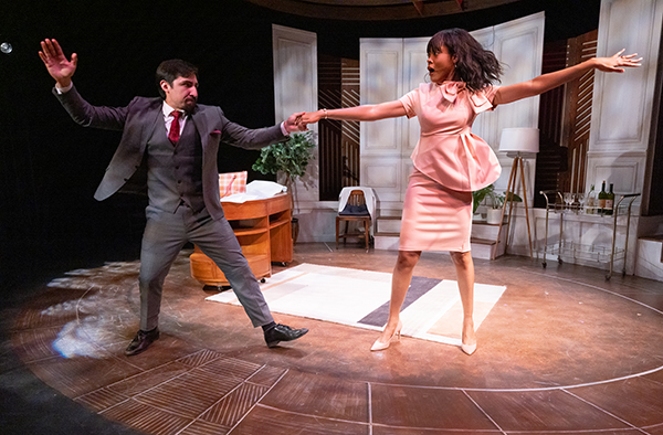 Zach Valdez and Angela Bey in Lantern Theater Company's production of FABULATION, OR THE RE-EDUCATION OF UNDINE by Lynn Nottage. Photo by Mark Garvin.