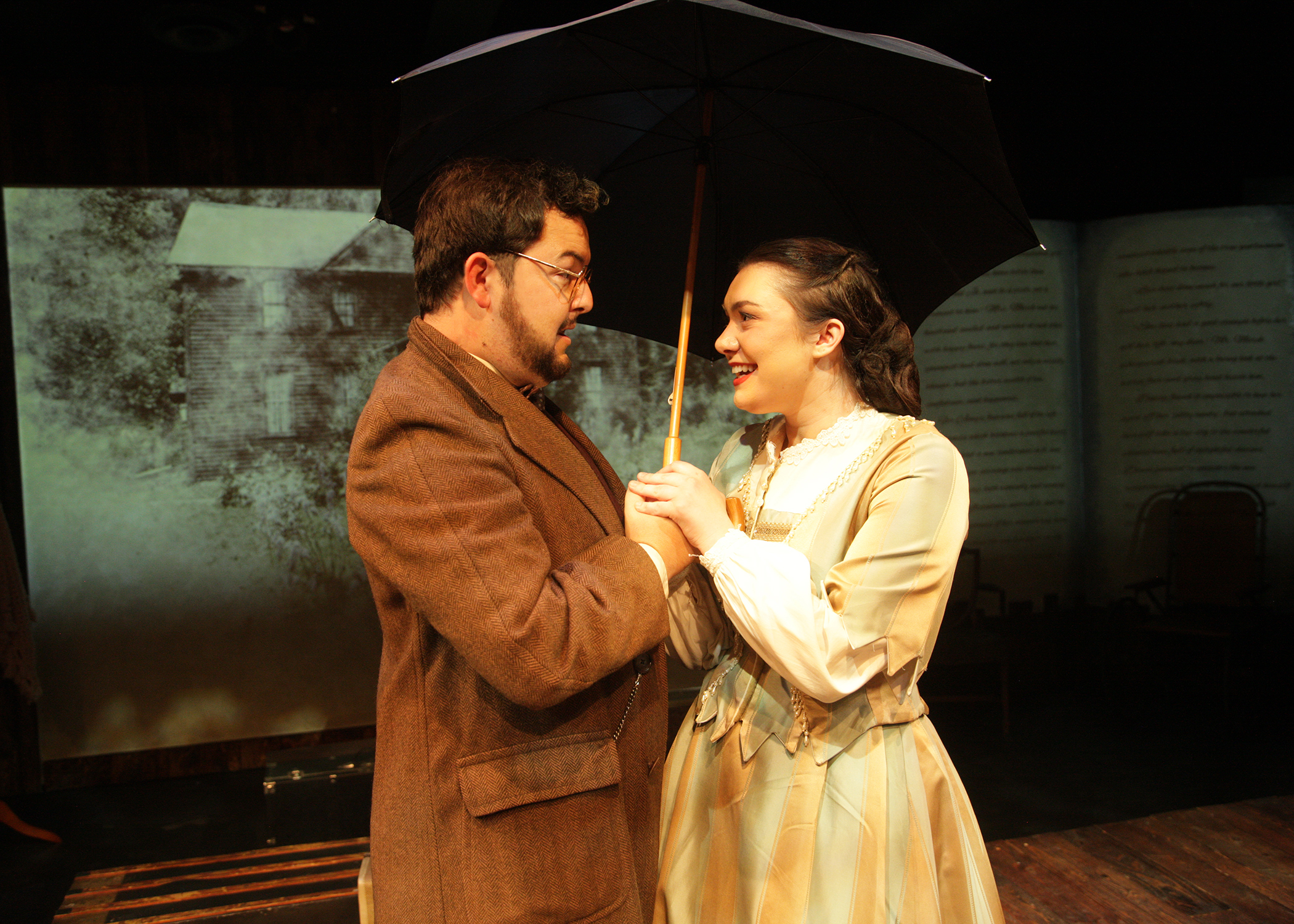 Tucker Boyes as Professor Bhaer and Sarah Pierce as Jo March Chance Theater's production of 