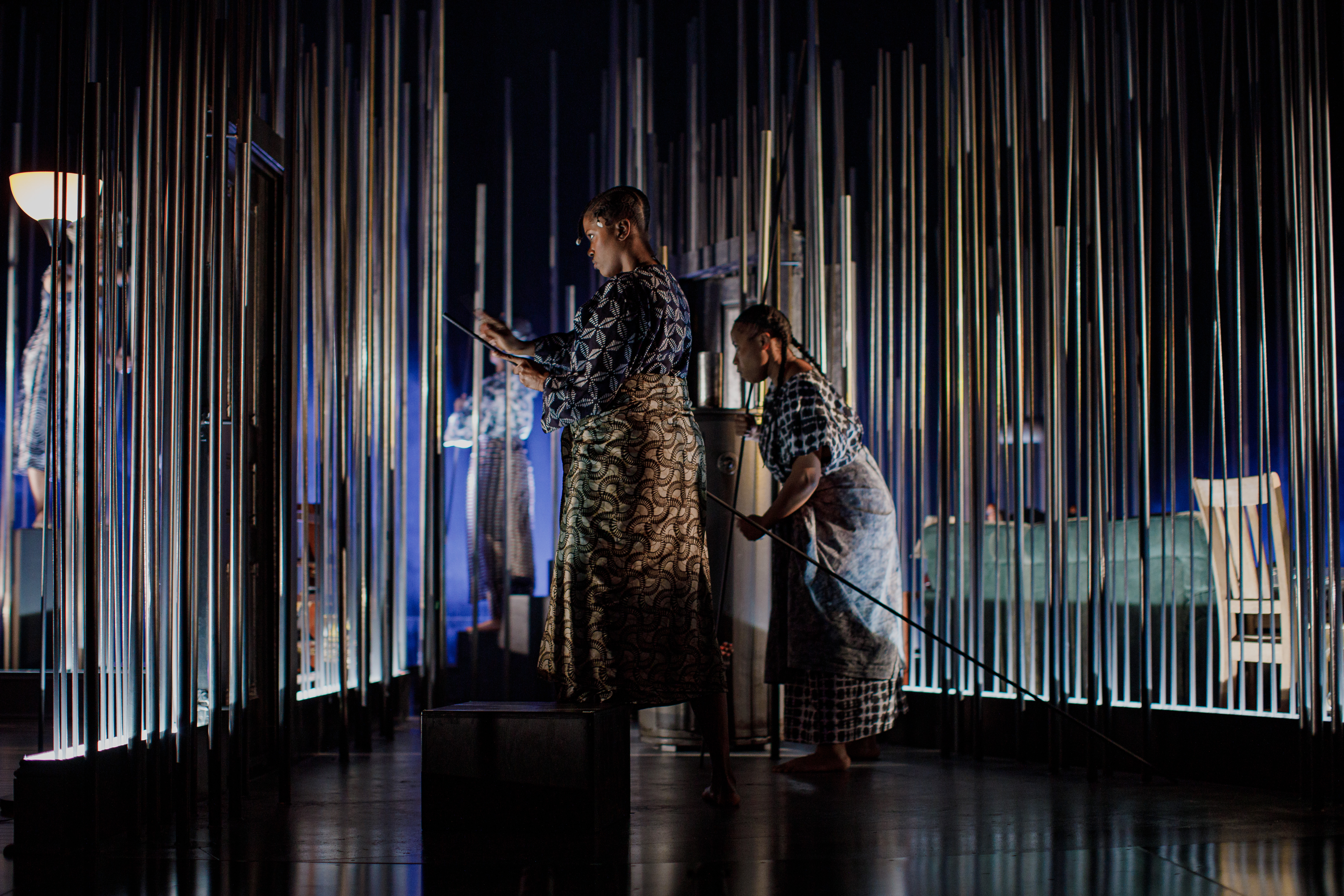 Janelle Grace and Ekemini Ekpo of The Huntington?s production of Mfoniso Udofia?s The Grove, directed by Awoye Timpo; photo by Marc J. Franklin. Running February 7 ? March 9, 2025 at the Calderwood Pa