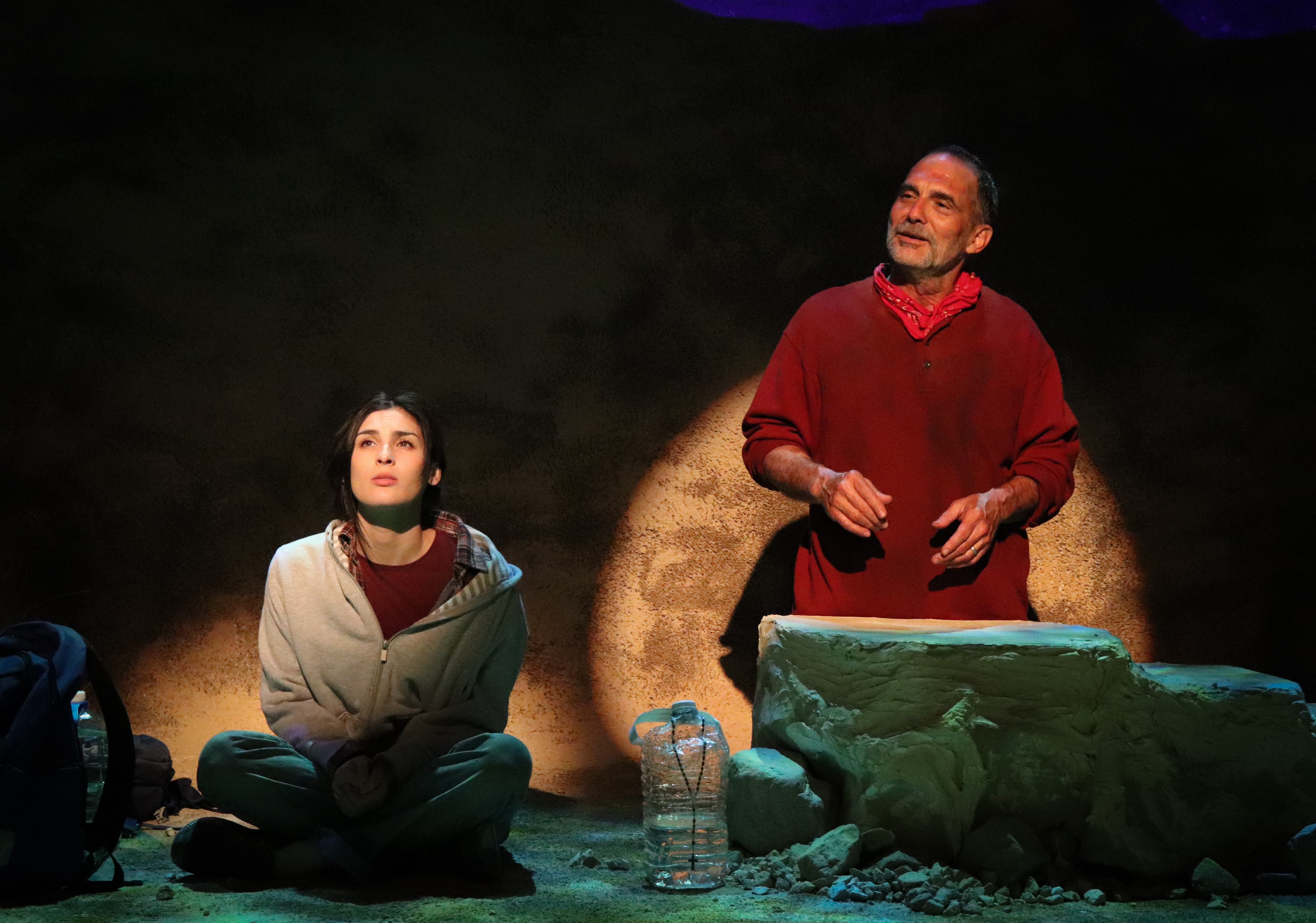 Natalie Llerena and Jonathan Nichols in a scene from NOWHERE ON THE BORDER. Photo by Brian M. Cole.