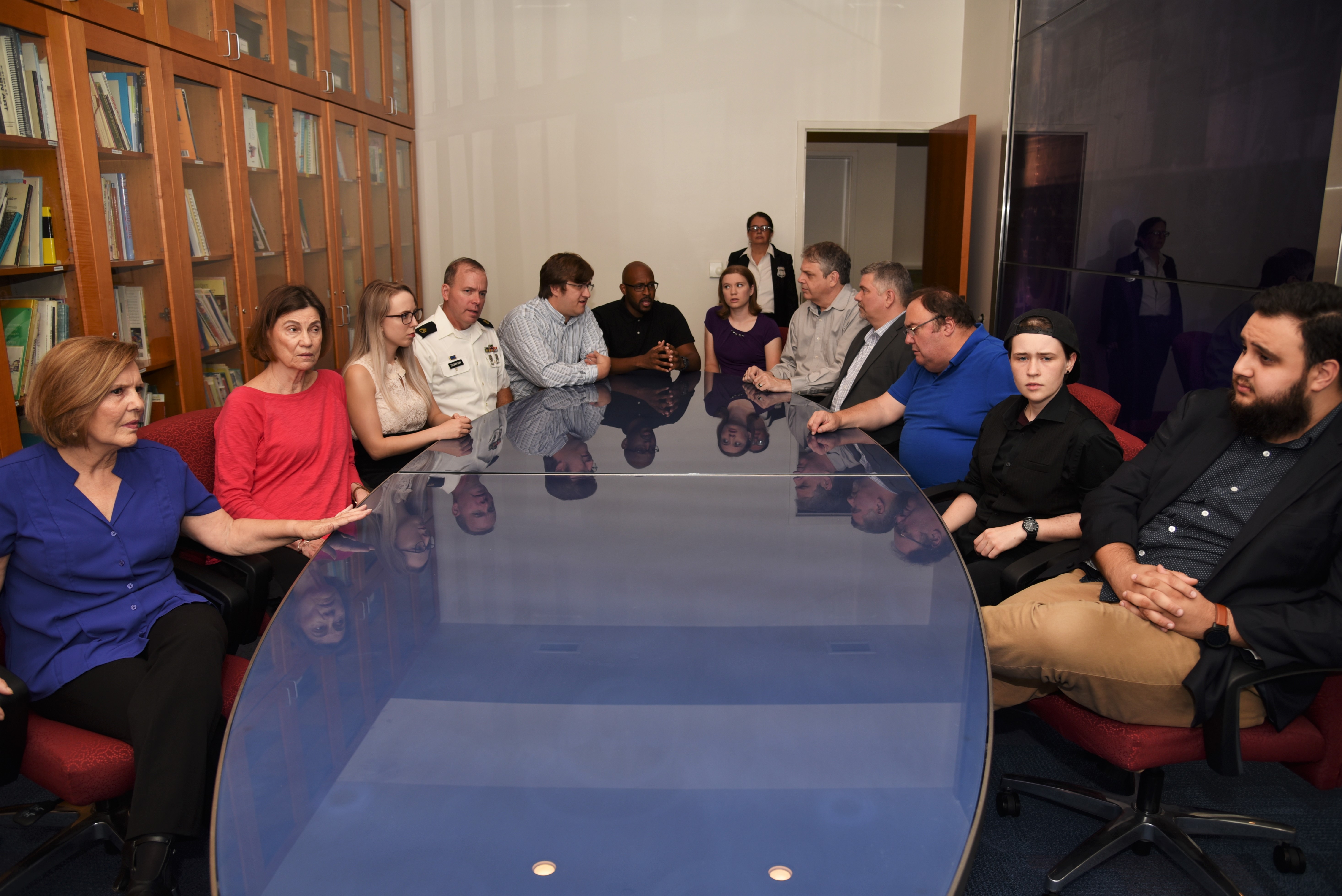 The cast of Twelve Angry Jurors, presented by Cary Players on September 27 - October 6, 2019. Photo by Ian Robson.