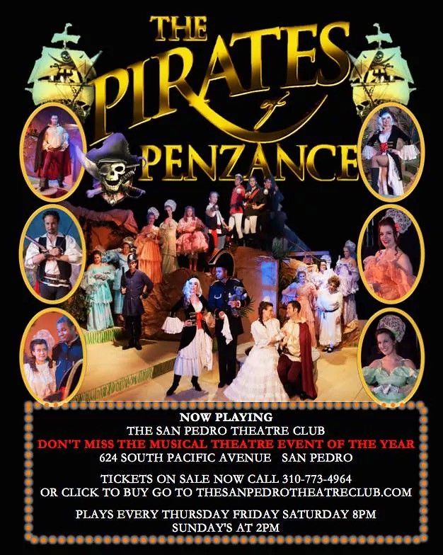 Penzance Poster: Joined by the enire cast, Darryl Maximilian Robinson as Major-General Stanley (at center) was in the 2014 San Pedro Theatre Club of San Pedro, Ca. revival of The Pirates of Penzance.