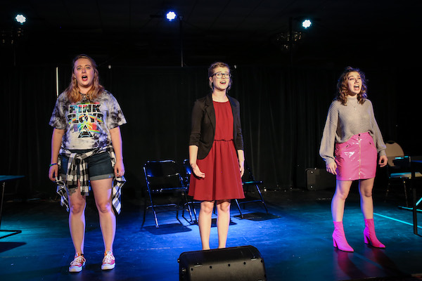 Jordan Brown, Riley Iaria, and Emily Sanders in Make Me A Match at the 2019 IndyFringe Festival