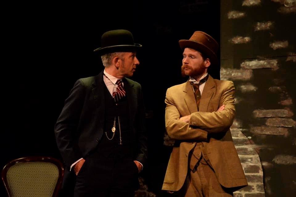 Warren Paul Glover as Saunders, the police surgeon, and Peter David Allison as Dr Watson. Photos by Craig O'Regan