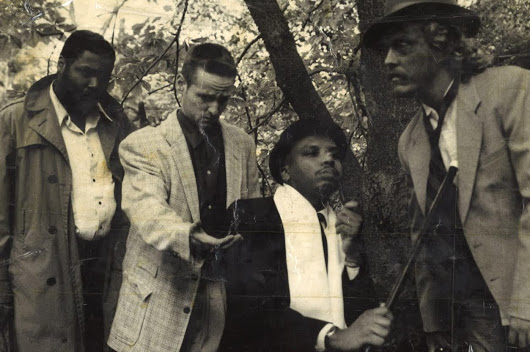 St. Louis Godot: Darryl Maximilian Robinson as Vladimir, Michael Alt as Estragon, Carey Means as Pozzo and Patrick Hensler as Lucky in the 1992 Excaliber Productions, Ltd cast of Waiting For Godot. 