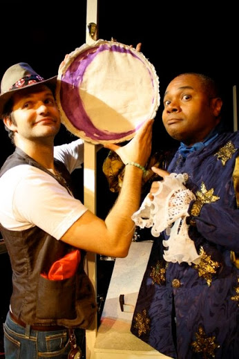 Abduction In Moonlight: Christopher Karbo as El Gallo and Darryl Maximilian Robinson as Henry Albertson in the 2010 Hollywood Fringe Festival 50th Anniversary Revival of The Fantasticks.