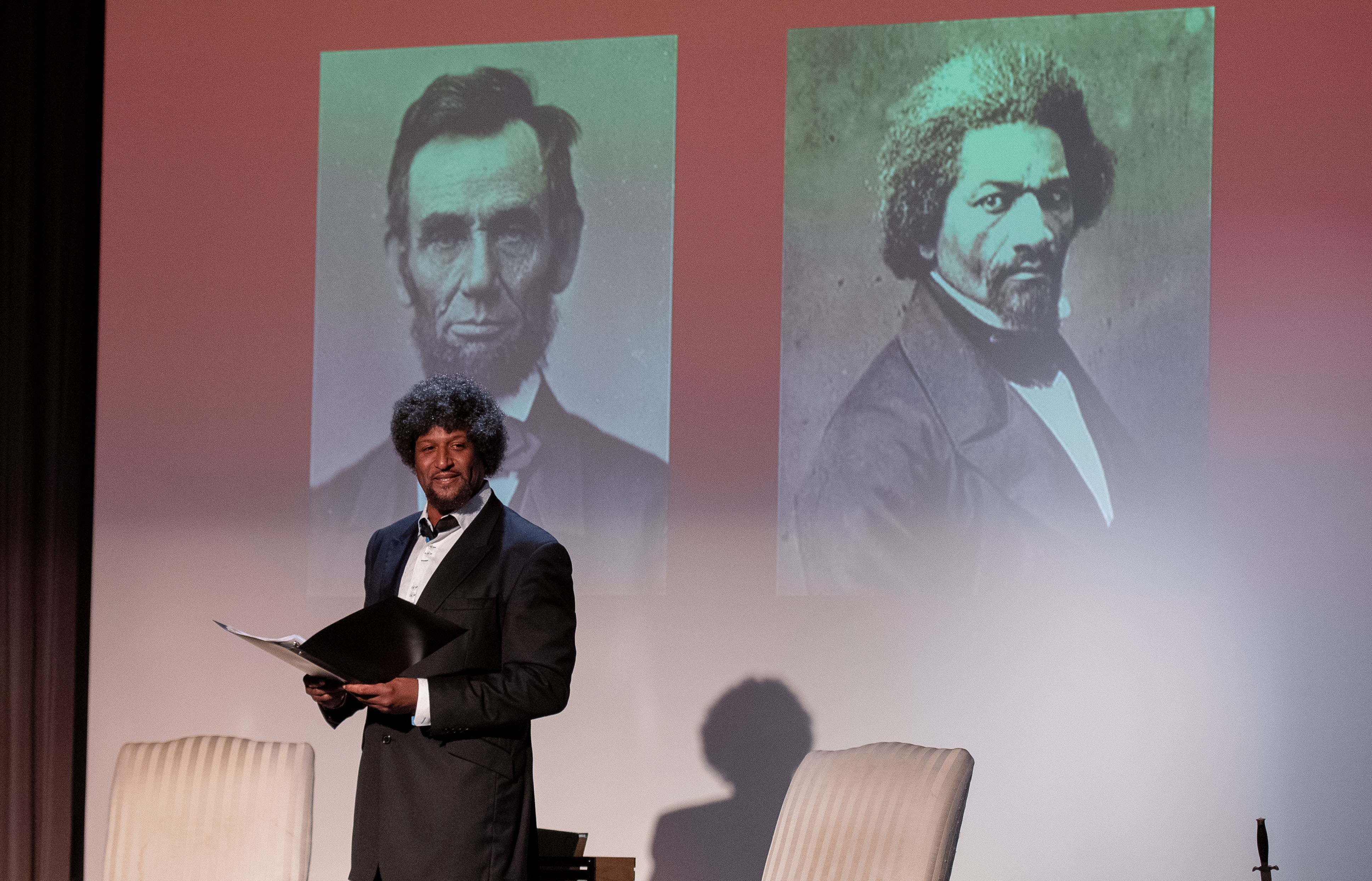 Steffon Sharpless as Frederick Douglass.