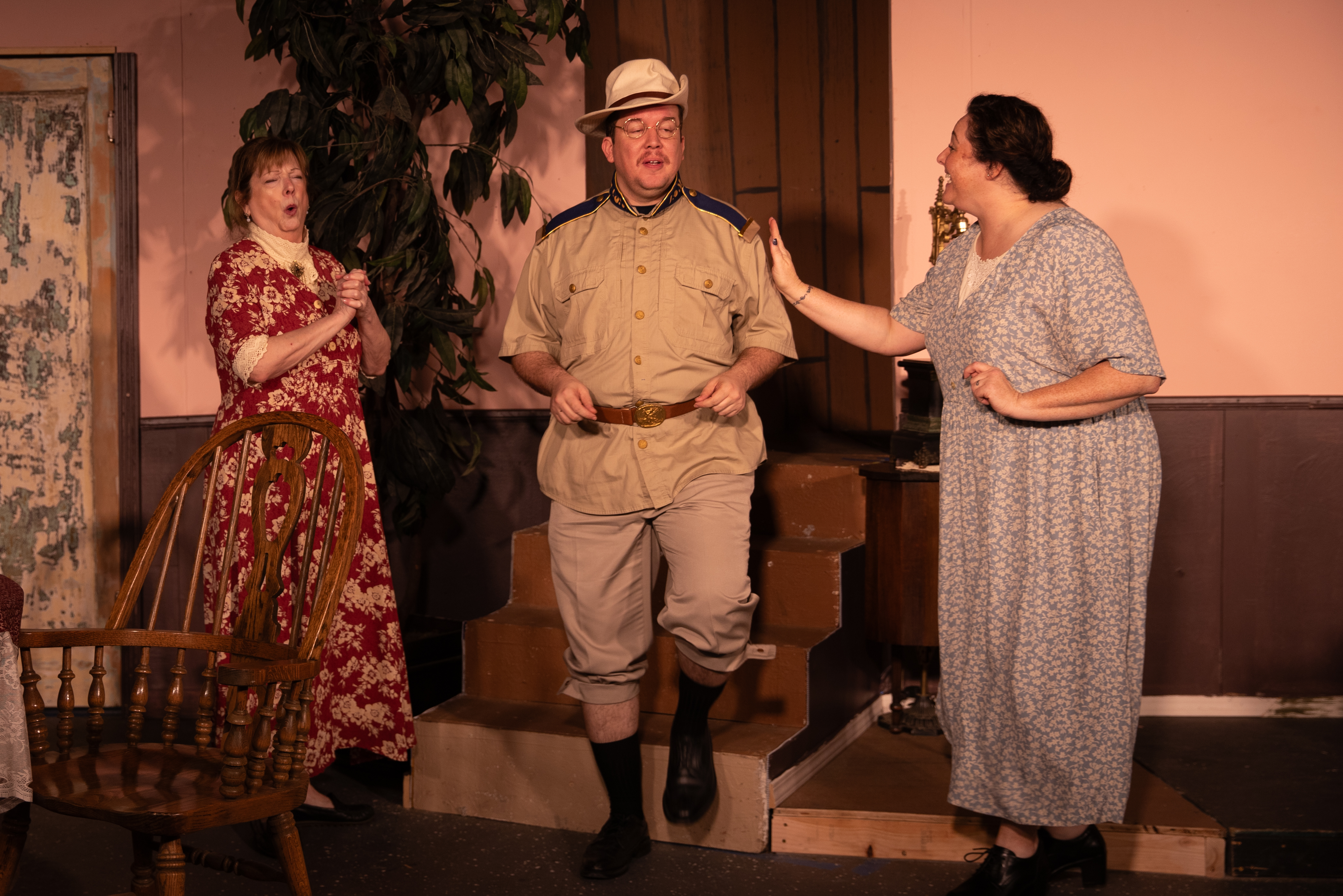 Lucy MacCabe Conner as MARTHA BREWSTER, Stefan Morin as TEDDY BREWSTER, and Denise Bishop Cotten as ABBY BREWSTER