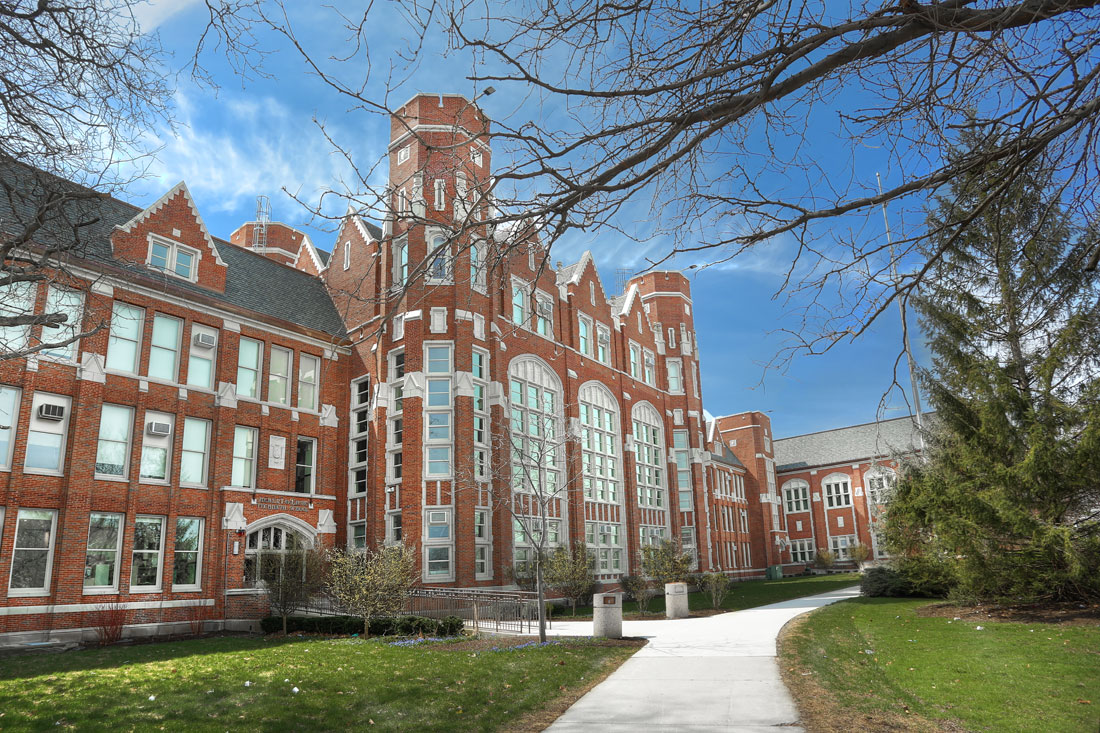 MANY YOUNG STAGE ACTORS BEGIN THEIR ACTING CAREERS IN SCHOOL!: Here is a photo of the Chicago's Albert G. Lane Technical High School, where in 1975, freshman student Darryl Maximilian Robinson appeared as Detective Sam Spaced in future off-Broadway improv comedy writer and composer Rick Crom's musical review 