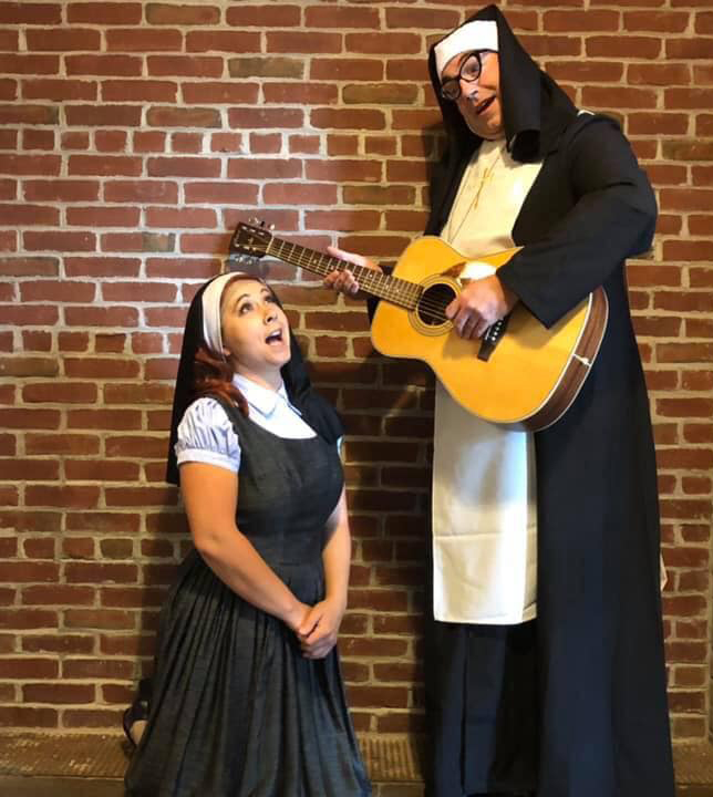 Singing nuns! From left to right, Sandra Tomasco as Agnes, and Erik Hyatt as Mother Superior!