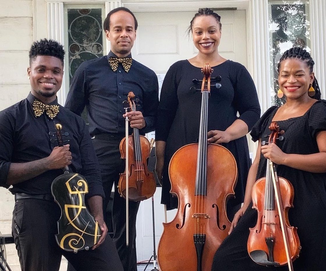 Edward W. Hardy (violin), Daniel Constant (violin), Dara Hankins (cello) and Dr. Nicole Wright (viola), Omnipresent Music Festival String Quartet. 