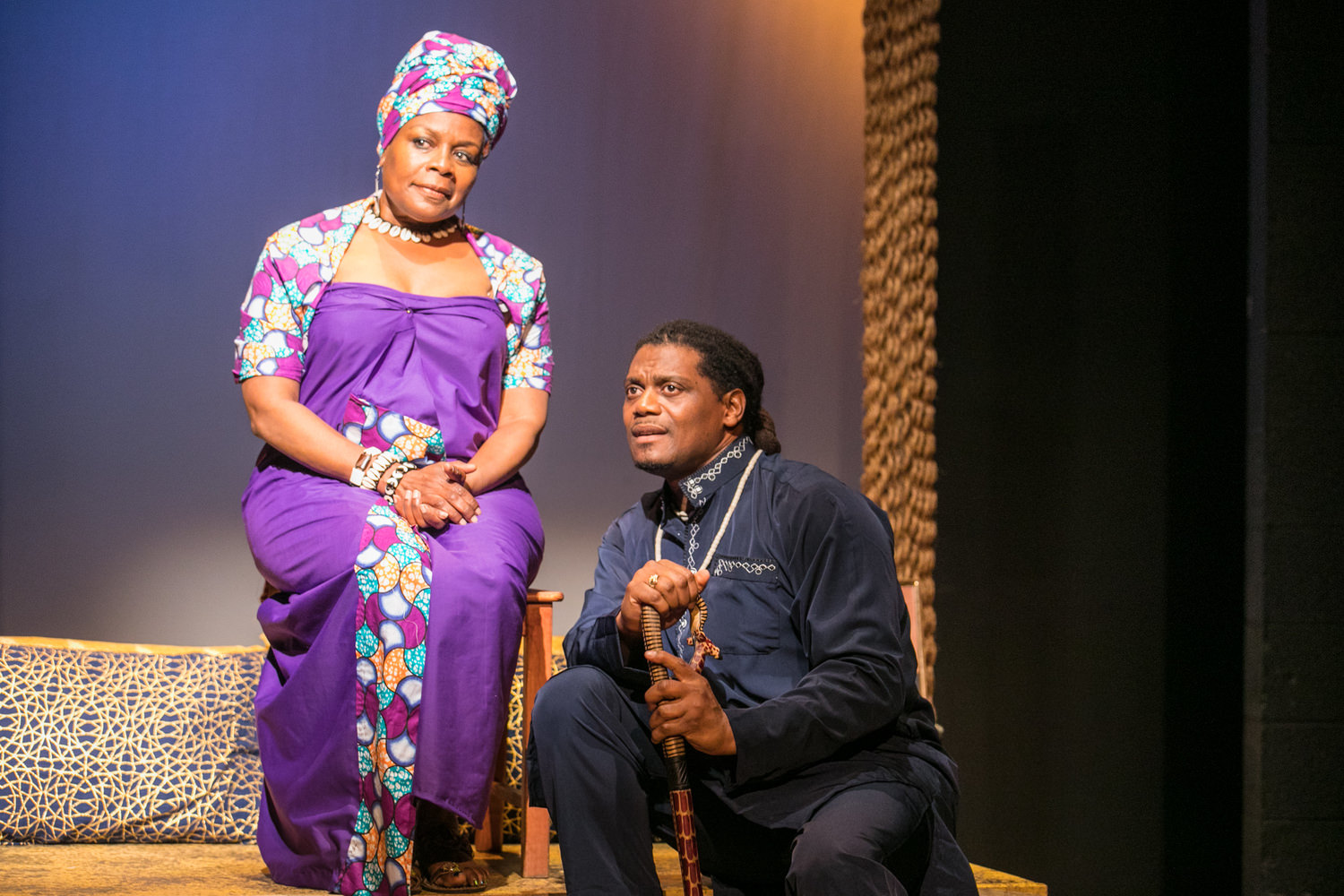 Awele and Dameion Brown in TheatreFIRST's WAAFRIKA 123 at Live Oak Theater, Berkeley, CA. Photo: Cheshire Isaacs.