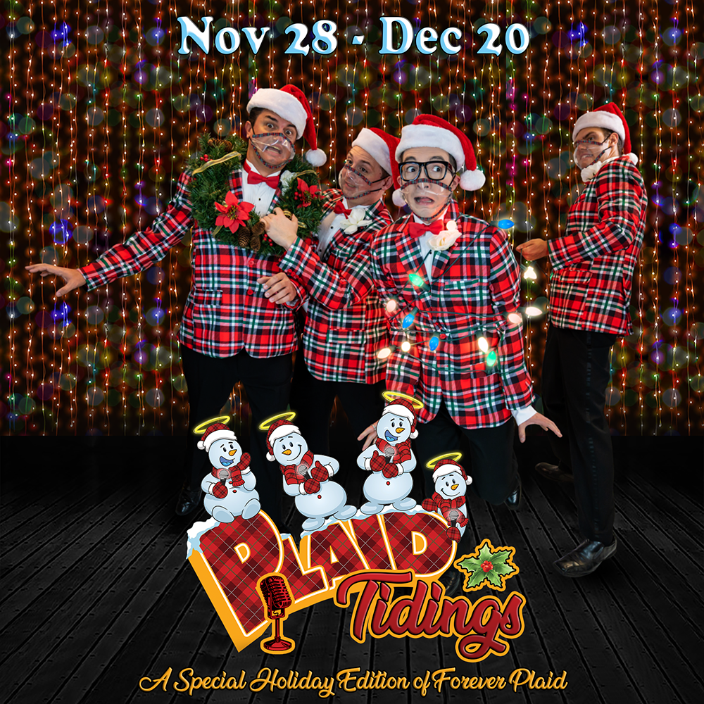 Jinx (David Coalter), Frankie (Chris deJongh), Smudge (Nate Elliott), and Sparky (Joey Herr) fill up audiences with Holiday Spirit with humor and perfectly harmonious songs of the season!