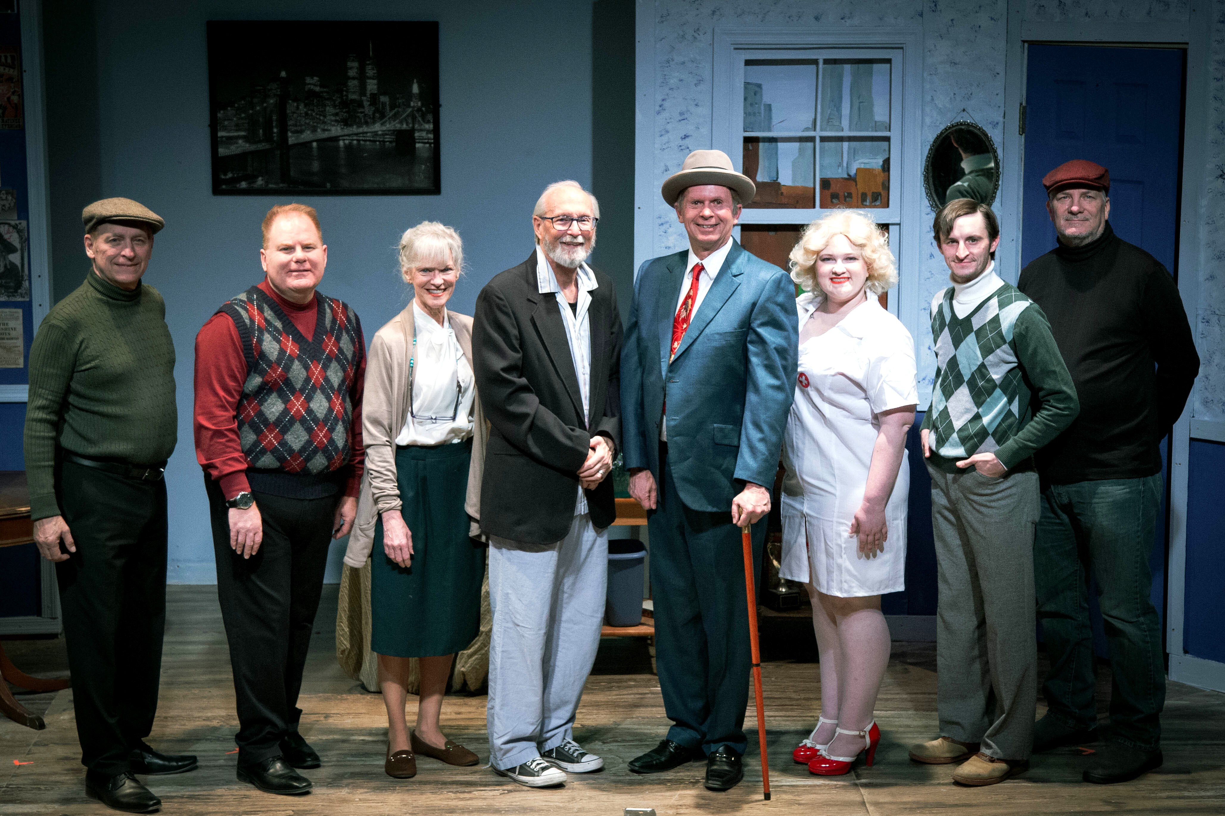 The cast of THE SUNSHINE BOYS features Scott Sims, Darrell 