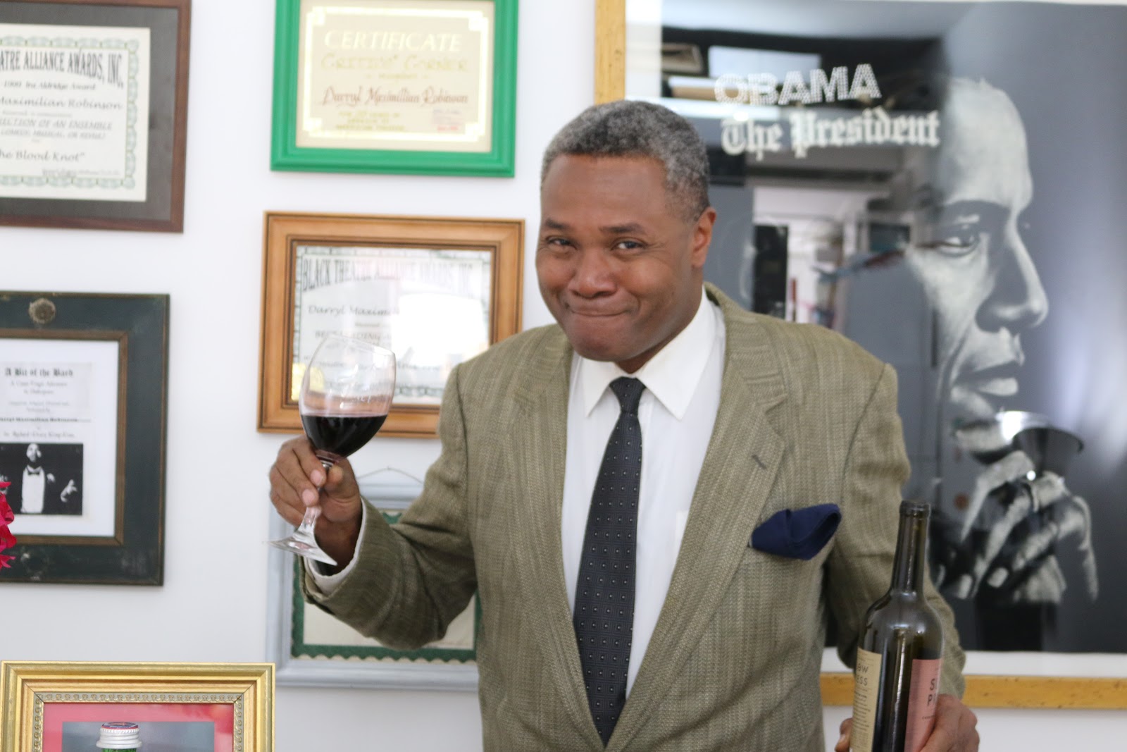 Visit The Special Place: Viewable at his YouTube channel, and recorded in Los Angeles in 2017, theatre lovers and supporters can observe Darryl Maximilian Robinson In His Awards Room.