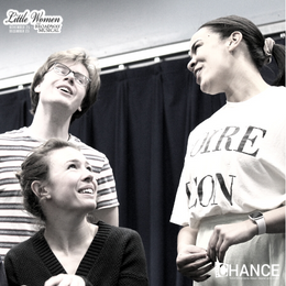 Christopher Diem, Emily Abeles, and Katherine Chatman in rehearsal for 