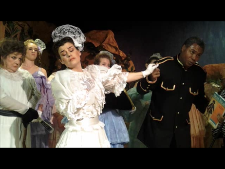 A General Favorite: Darryl Maximilian Robinson as Major-General Stanley presents Jennifer Sperry as Mabel Stanley in the 2014 revival of The Pirates of Penzance at The San Pedro Theatre Club in LA.