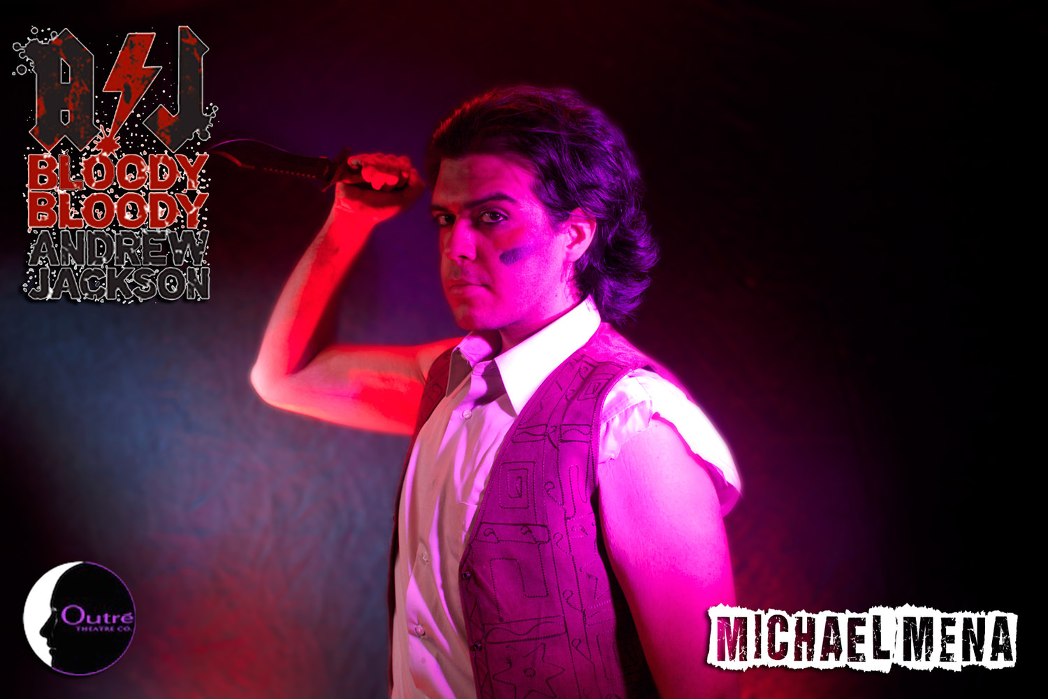Michael Mena in the 2015 Outre Theatre Company Production of "Bloody Bloody Andrew Jackson" Directed by Skye Whitcomb. http://on.fb.me/1A8zPa5
Photo by Geoffrey Short. #OutreBBAJ 