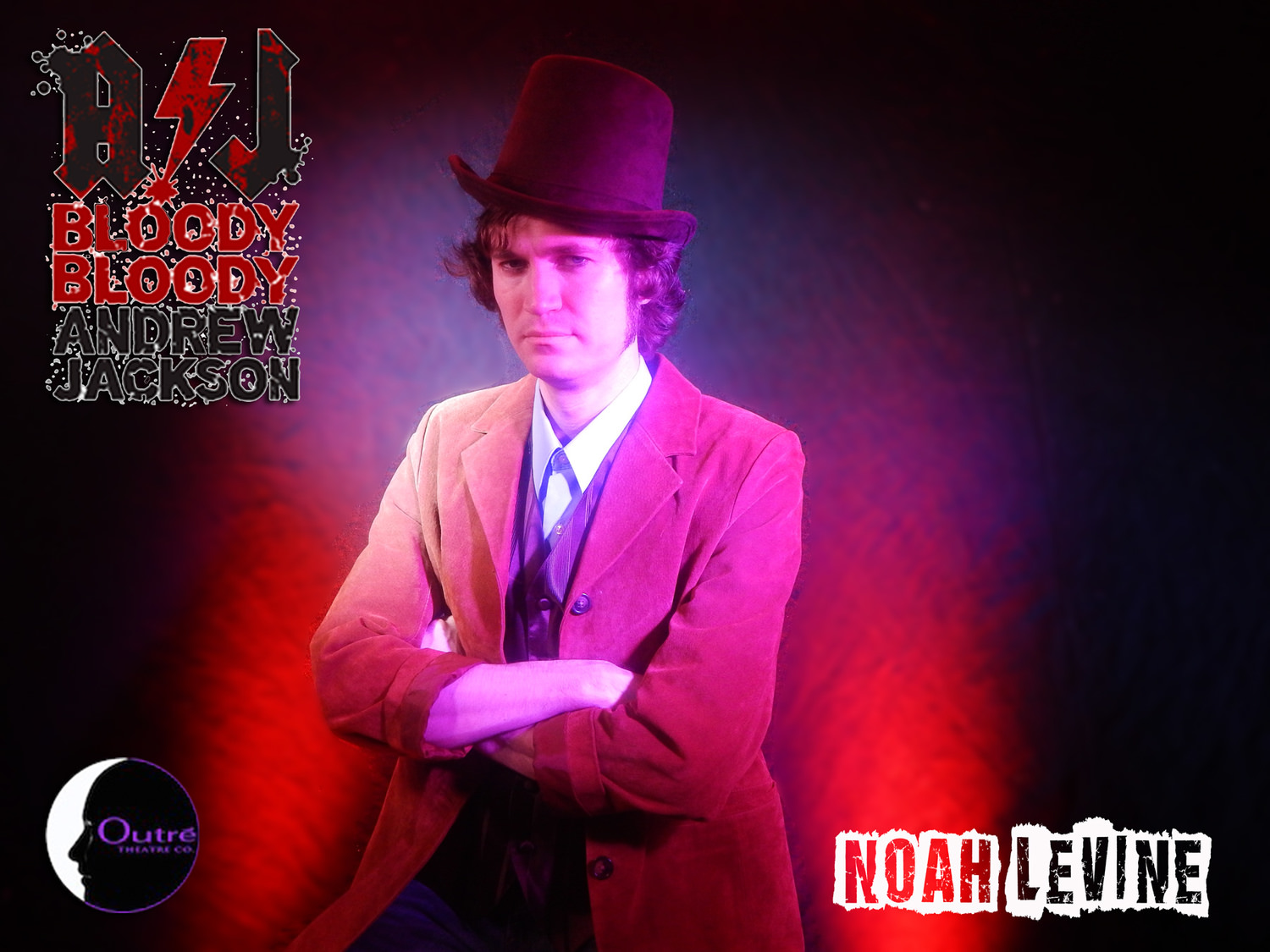 Noah Levine as Martin Van Buren in the 2015 Outre Theatre Company Production of "Bloody Bloody Andrew Jackson" Directed by Skye Whitcomb. http://on.fb.me/1A8zPa5
Photo by Geoffrey Short. #OutreBBAJ 