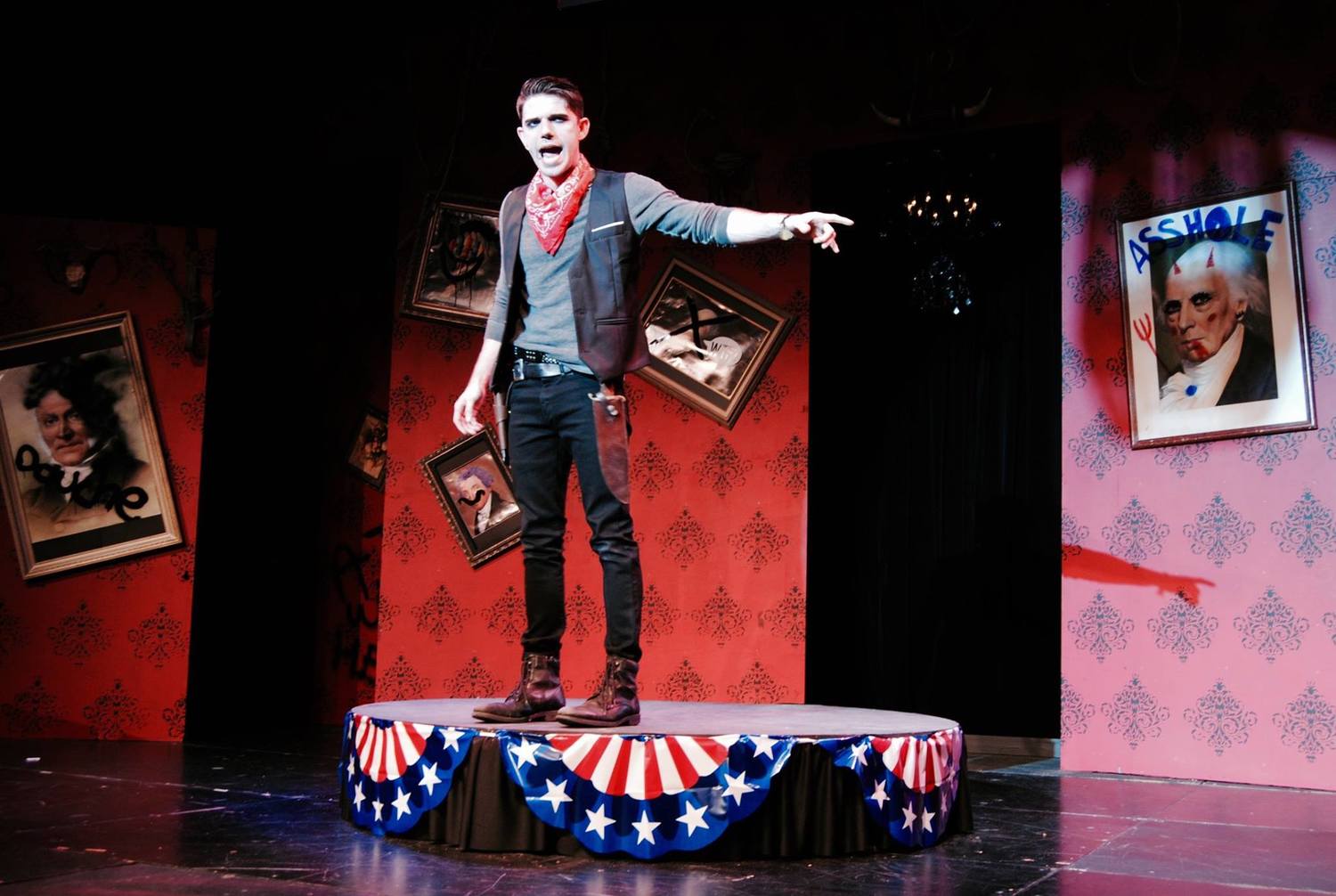 Bobby Johnston as Andrew Jackson in the 2015 Outre Theatre Company Production of "Bloody Bloody Andrew Jackson" Directed by Skye Whitcomb. http://on.fb.me/1A8zPa5
Photo by Shannon Ouellette. #OutreBBAJ 