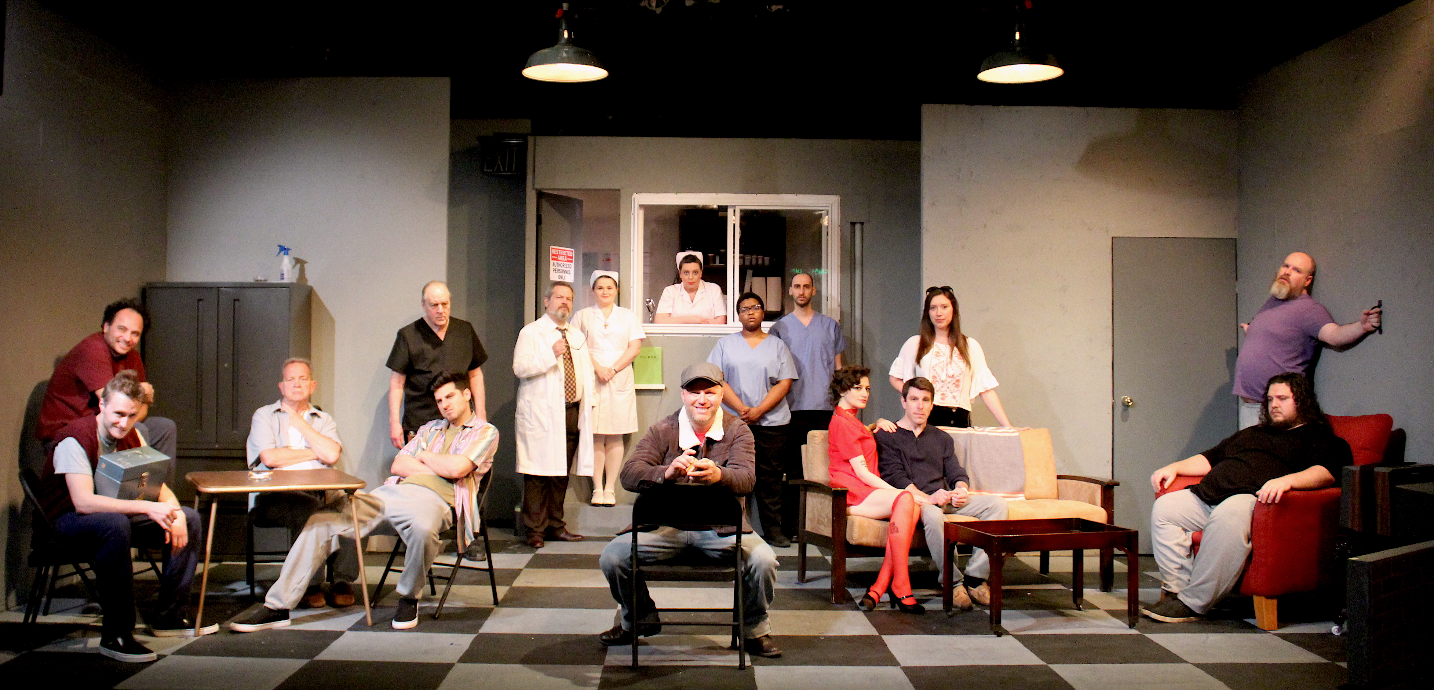 Full cast of Vagabond Players' ONE FLEW OVER THE CUCKOO'S NEST (2023) - photo by Audra M. Mullen