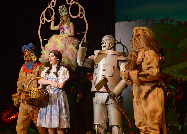 Photos by Will Leblanc at Casablanca Productions. Tinman, Scarecrow, Lion and Dorothy on the Oz 
