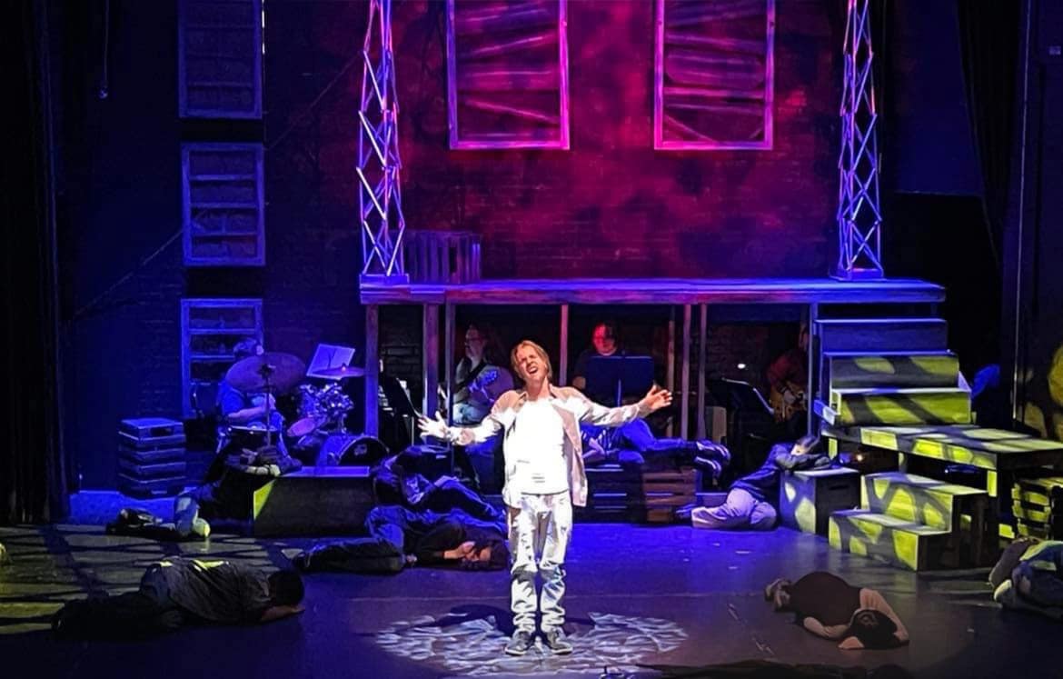 Sammy Jungwirth as Jesus in The Children's Playhouse of Maryland production of Jesus Christ Superstar running through May 21st. 