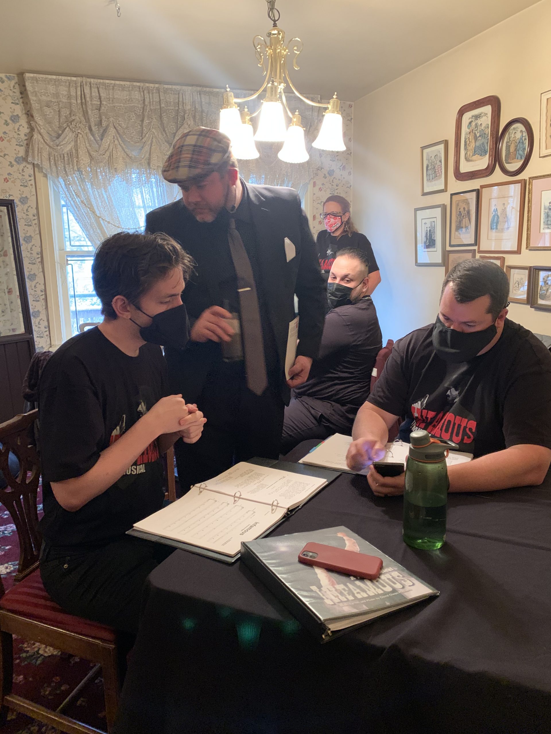 Preparing for our Staged Reading at Guarino's, April 14th, 2021