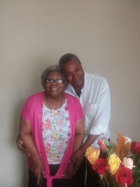 The Mother of A Drood Chairman: 2018 Photo of Mrs. Dorothy Mae Robinson and her son, stage actor and play director Darryl Maximilian Robinson, courtesy of The Robinson Family of Chicago, Illinois.