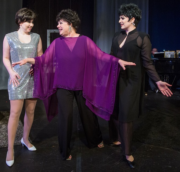Photo by Kinderpics featuring Hannah Lauren Wilson, Emily Sahler and Jillian Snow Harris as three phases of Liza Minnelli's life in Liza Liza Liza