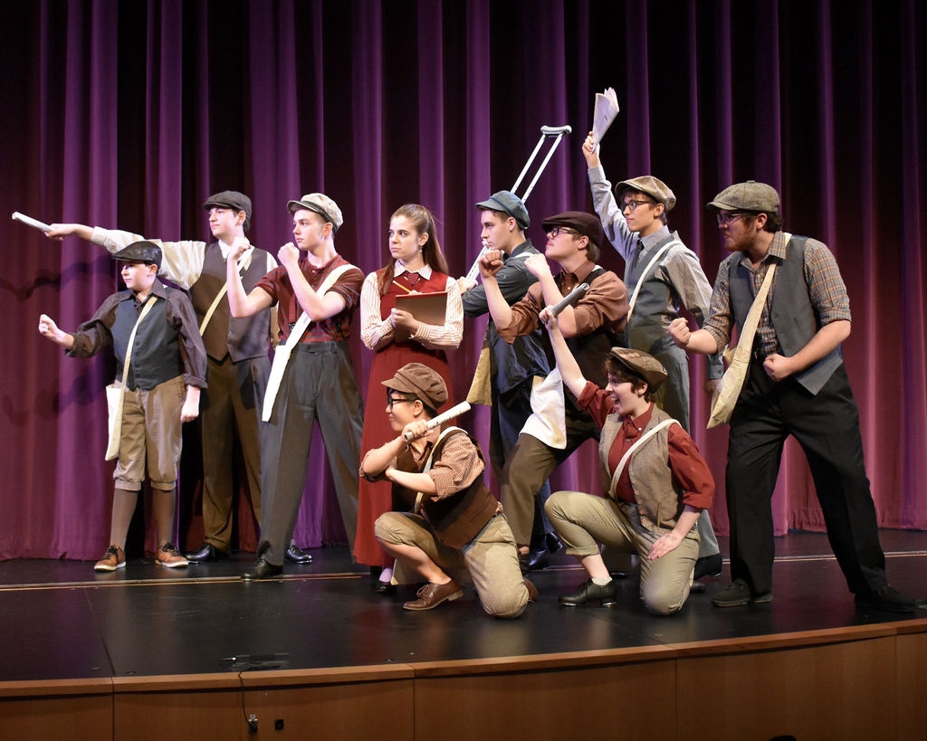 The Newsies and Katherine - ready for a fight. Image by Golden Eye Photography