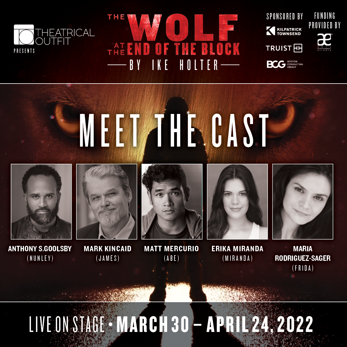 The Wolf at the End of the Block cast at Theatrical Outfit