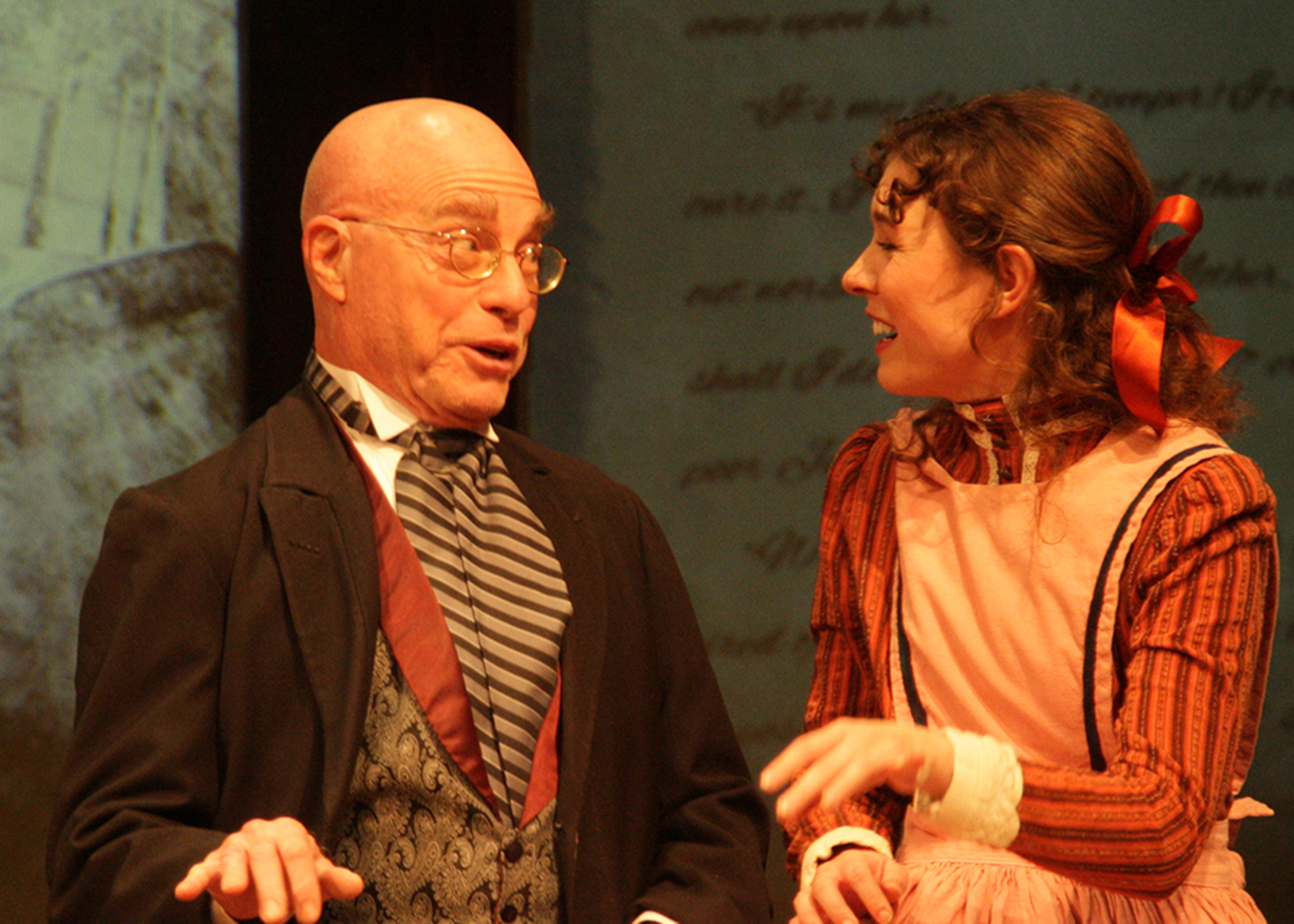 Glenn Koppel as Mr. Laurence and Emily Abeles as Beth March in Chance Theater's production of 