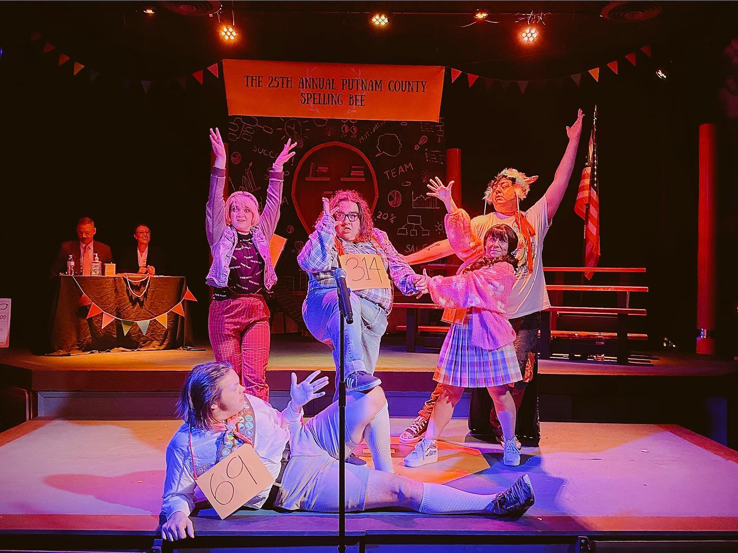 The cast of Wildsong's production of The 25th Annual Putnam County Spelling Bee (photo by Brooke Aliceon)