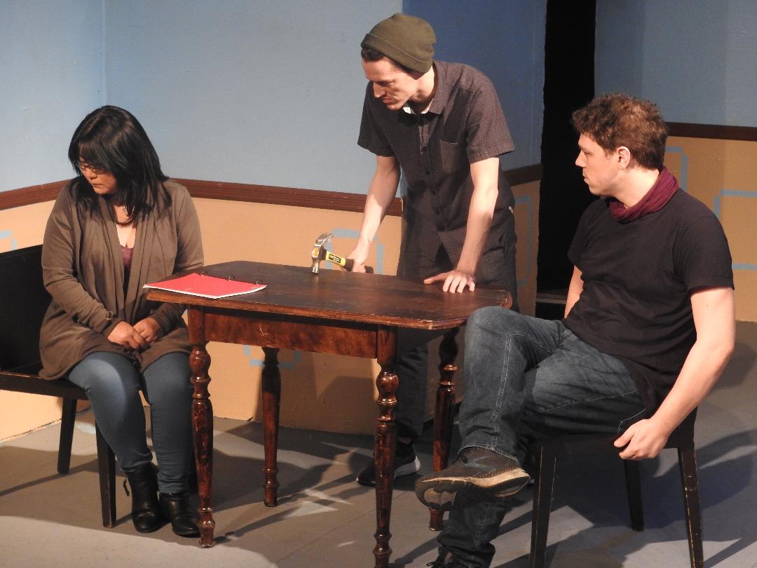 The three characters nearing the conclusion of this thrilling drama