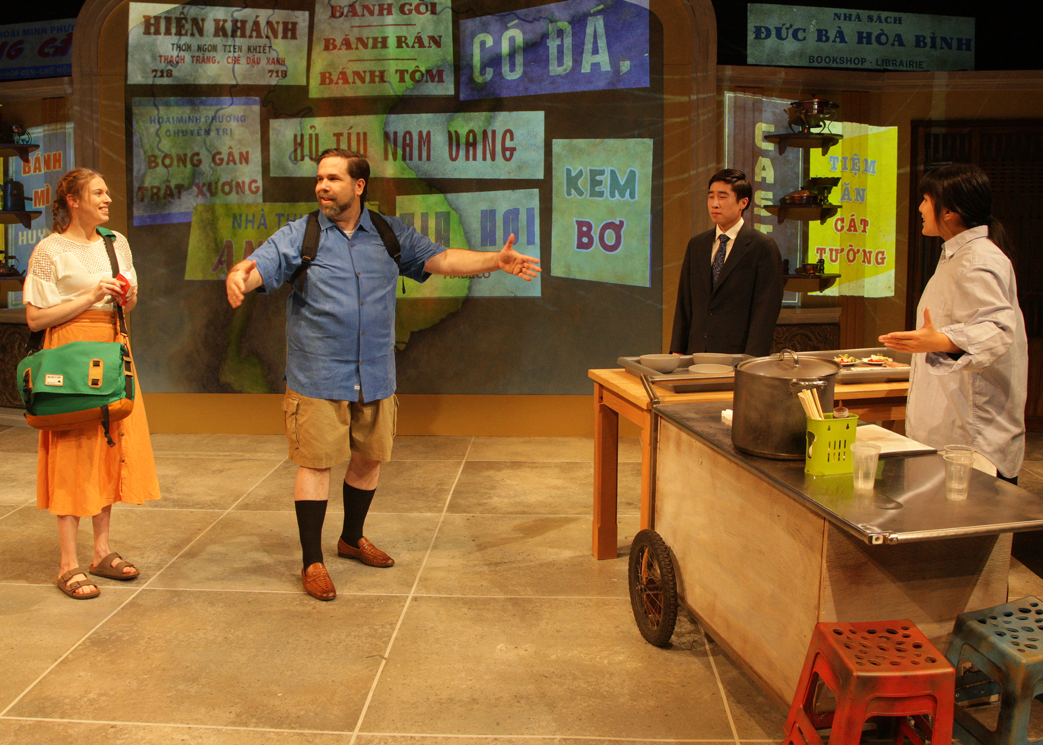 Chloe Gay Brewer as Rose, Casey Long as Hugh, Dustin Vuong Nguyen as Quang, and Hannah Mariah as Mùi in the rolling world premiere of Chloe Gay Brewer as Rose, Casey Long as Hugh, Dustin Vuong Nguyen as Quang, and Hannah Mariah as Mùi in the rolling world premiere of