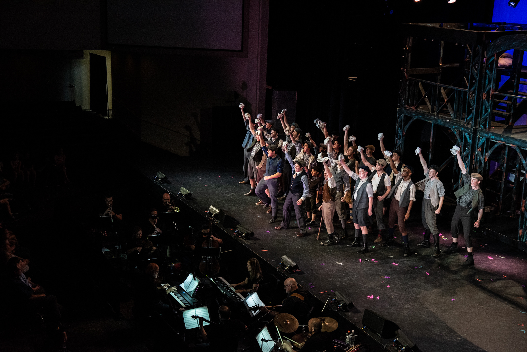 The cast of NEWSIES from Servant Stage. Photo credit: Alex Detter ServantStage.org/Newsies