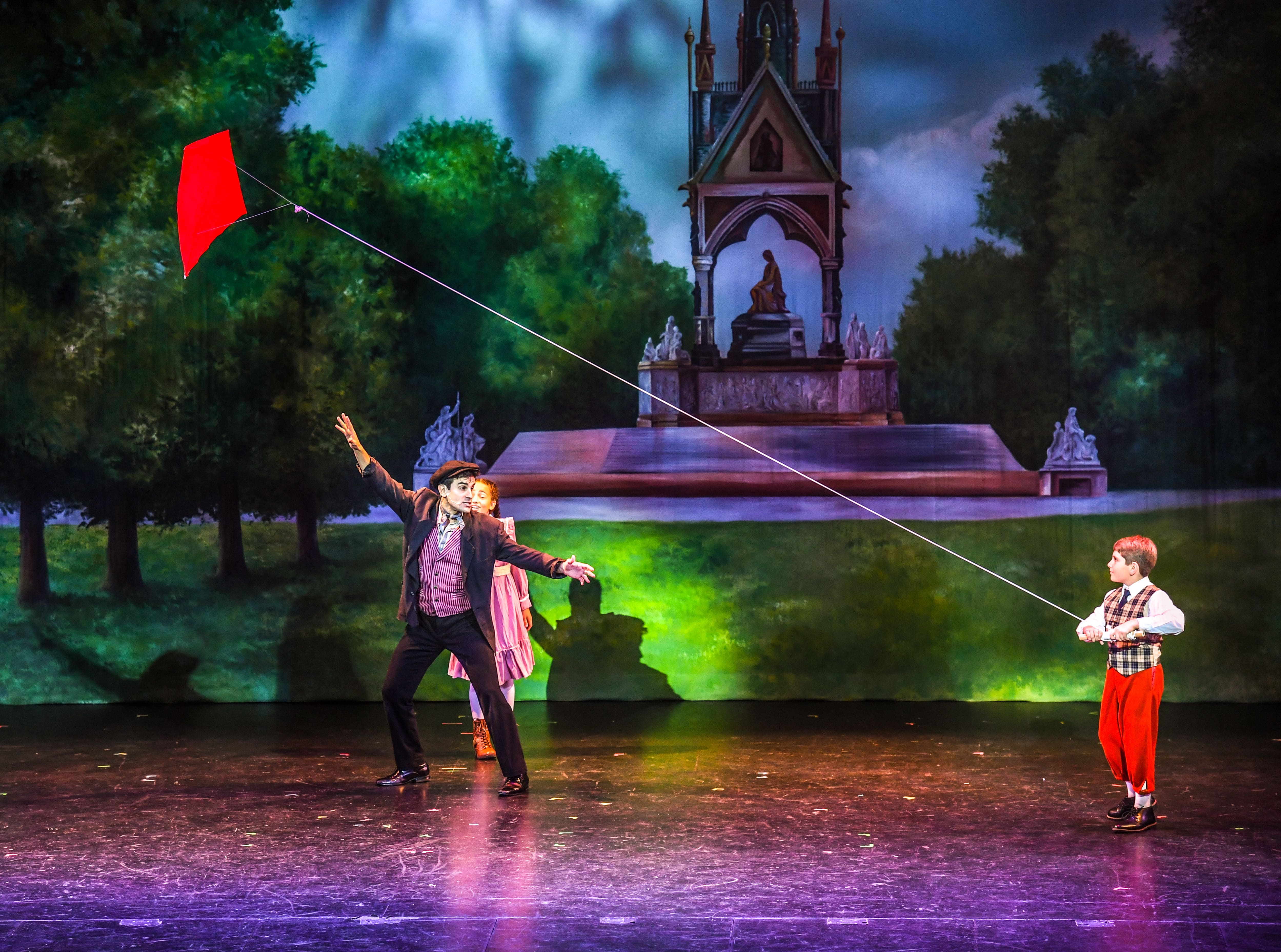 (Left to right) Adam Biner, Victoria Vasquez (behind), Nate Colton in Slow Burn Theater Company?s MARY POPPINS