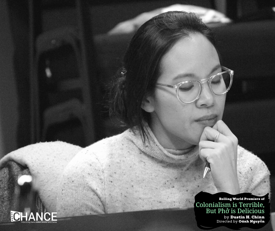 Dramaturg Natalia Duong at the first read-thru for the rolling world premiere of 