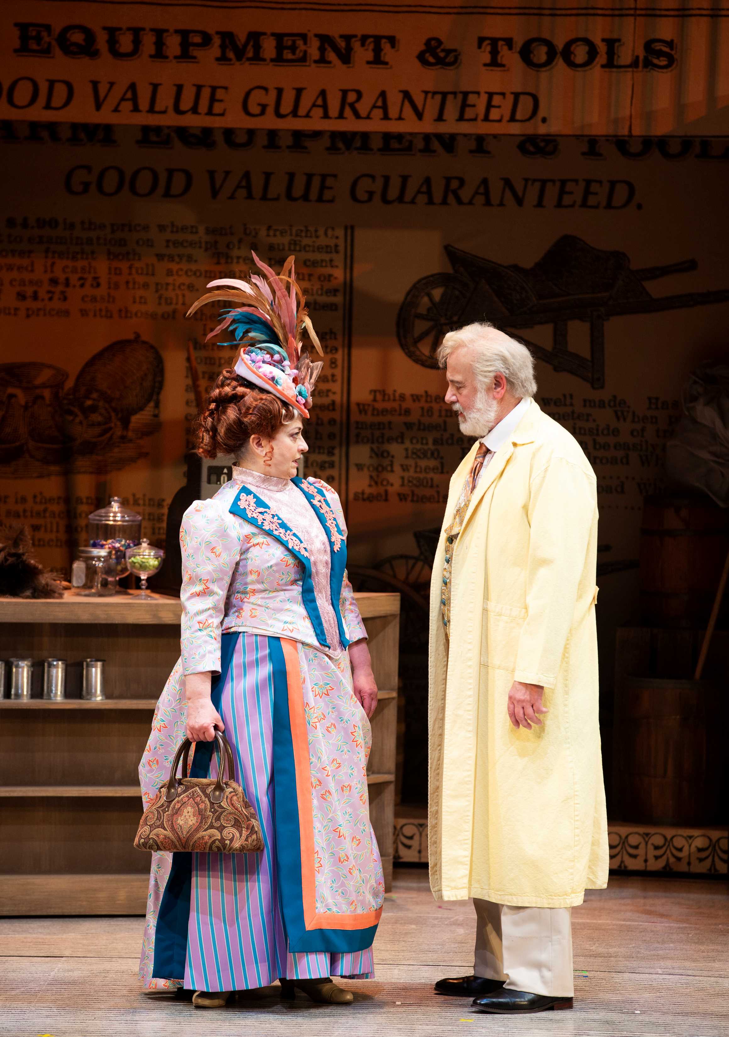 Bobbi Kotula and Allen Fitzpatrick in Hello, Dolly! at Village Theatre. Photo by Angela Sterling (2023).