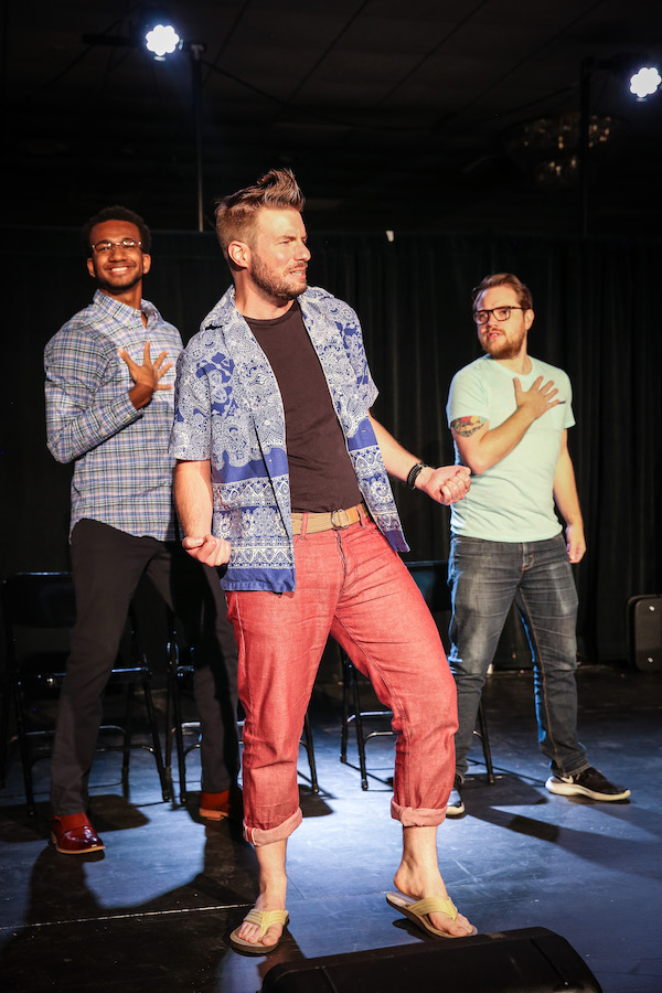 Kerrington Shorter, Ryan Powell, and Josh Brown in Make Me A Match at the 2019 IndyFringe Festival
