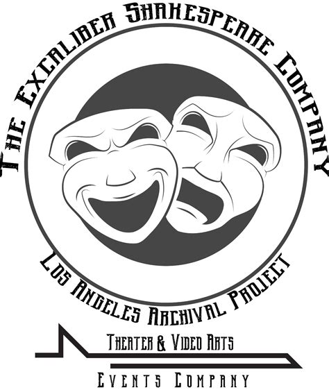 A MULTIRACIAL CHAMBER THEATER COMPANY LOGO: Here is the company logo for Darryl Maximilian Robinson's Excaliber Shakespeare Company Los Angeles Archival Project.